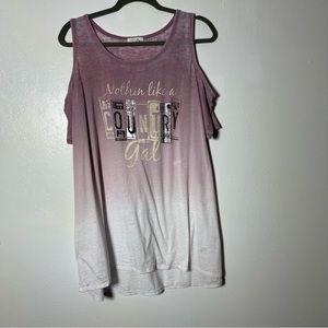 Maurices. Cold Shoulder Burnout Country Girl Shirt. Size 2x. Good used condition